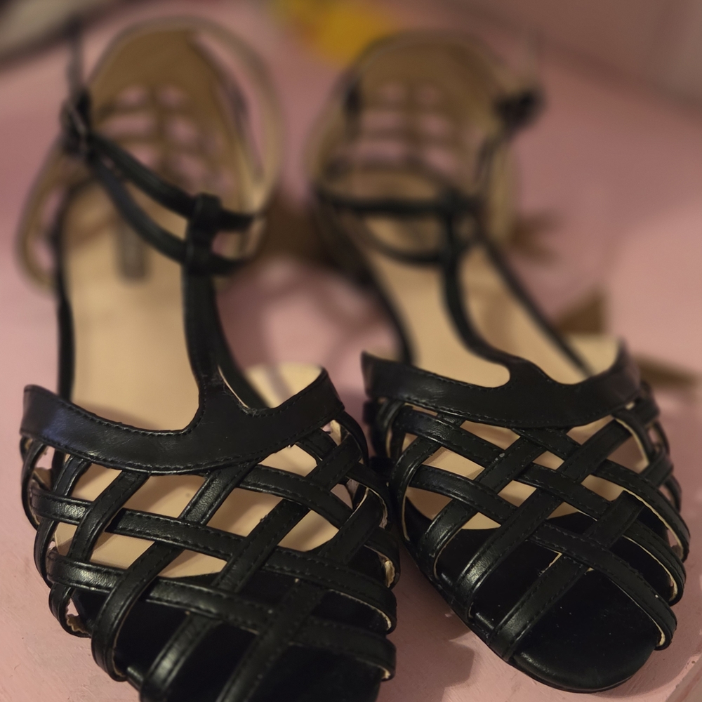 mark. Black Strappy Sandals